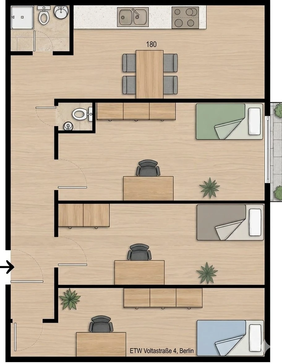 LDP Group client case Berlin: floor plan after the conversion
