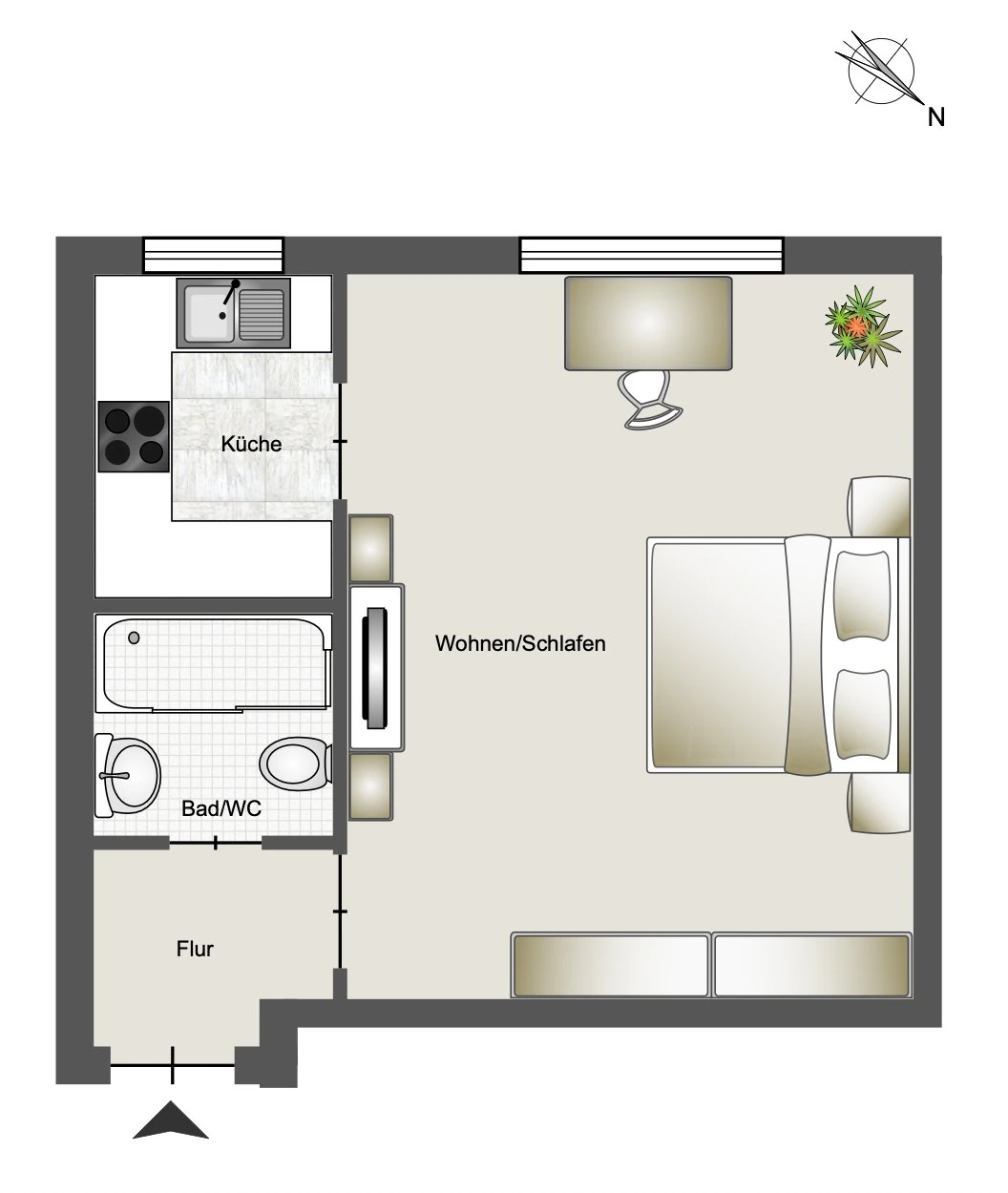 LDP Group client case Munich, Maxvorstadt: floor plan after the conversion