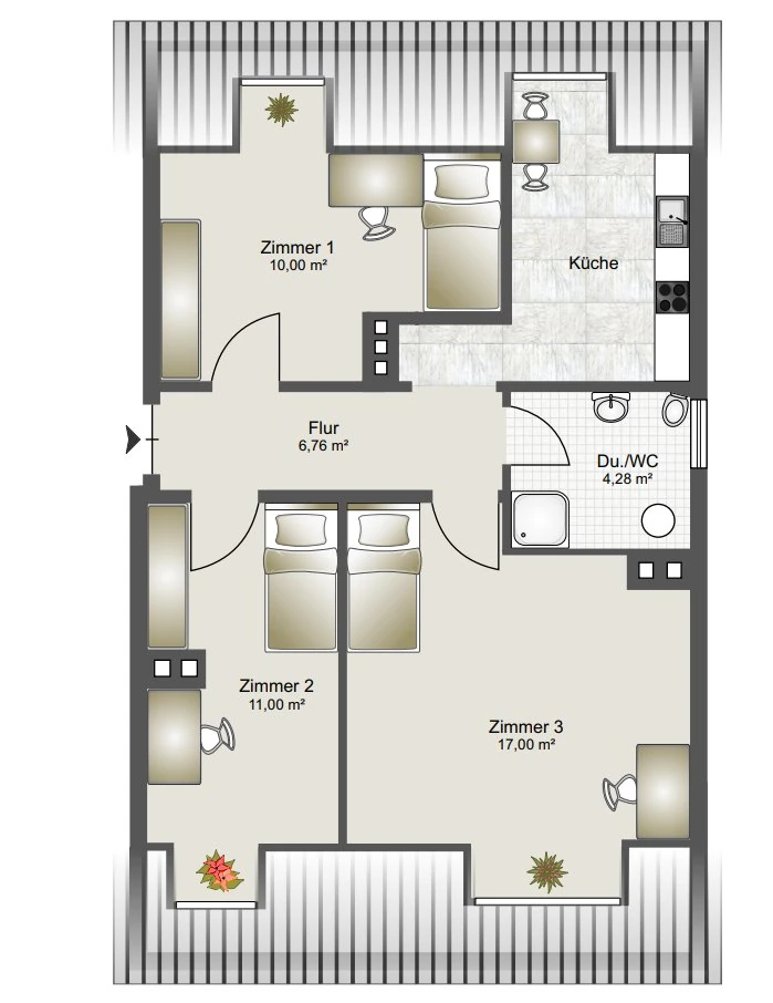 LDP Group client case Munich, Milbertshofen: floor plan after the conversion